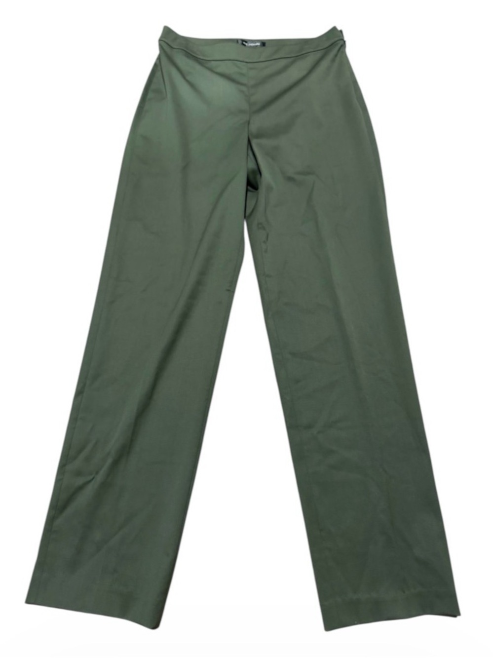 St. John Olive Army Green Stretch Wool Straight Leg Trousers Size 6